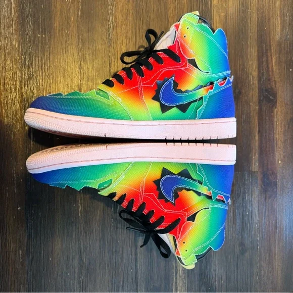 NIKE×J BALVIN AIR JORDAN1 24cm 新品 Nike Men's Jordan 1 x J Balvin Retro High OG Sneakers Shoes